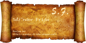Sándor Frida névjegykártya