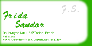 frida sandor business card